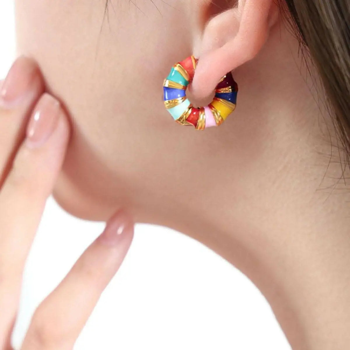 Elegant titanium hoop earrings - Love Salve
